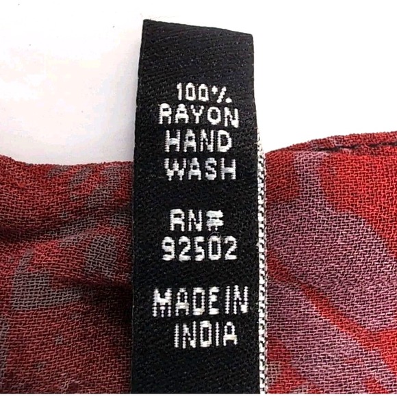 Sacred Threads Sheer Shirt Womens M Patchwork Artsy Boho Button Front Rayon Top - Picture 6 of 11